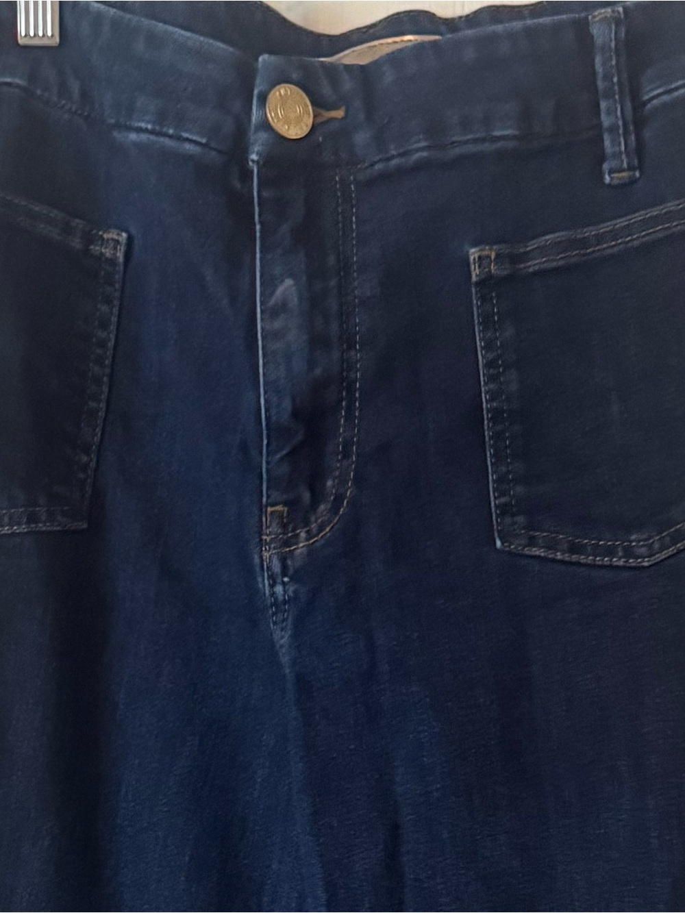 KUT From the Kloth Size 14 High Rise Wide Leg Jeans Dark Wash Patch Pocket - Picture 5 of 5